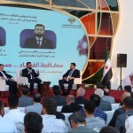رئيس الهيئة المركزية ومستشار الشؤون الإعلامية في رئاسة الجمهورية يشاركان في ندوة حوارية بمعرض دمشق الدولي